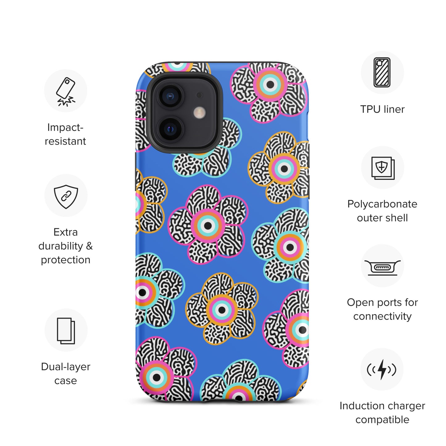 Flower With Evil Eye Tough iPhone case