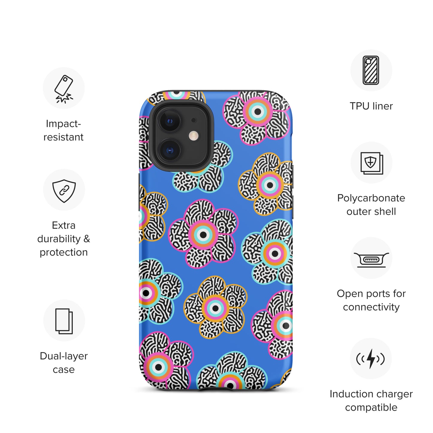 Flower With Evil Eye Tough iPhone case