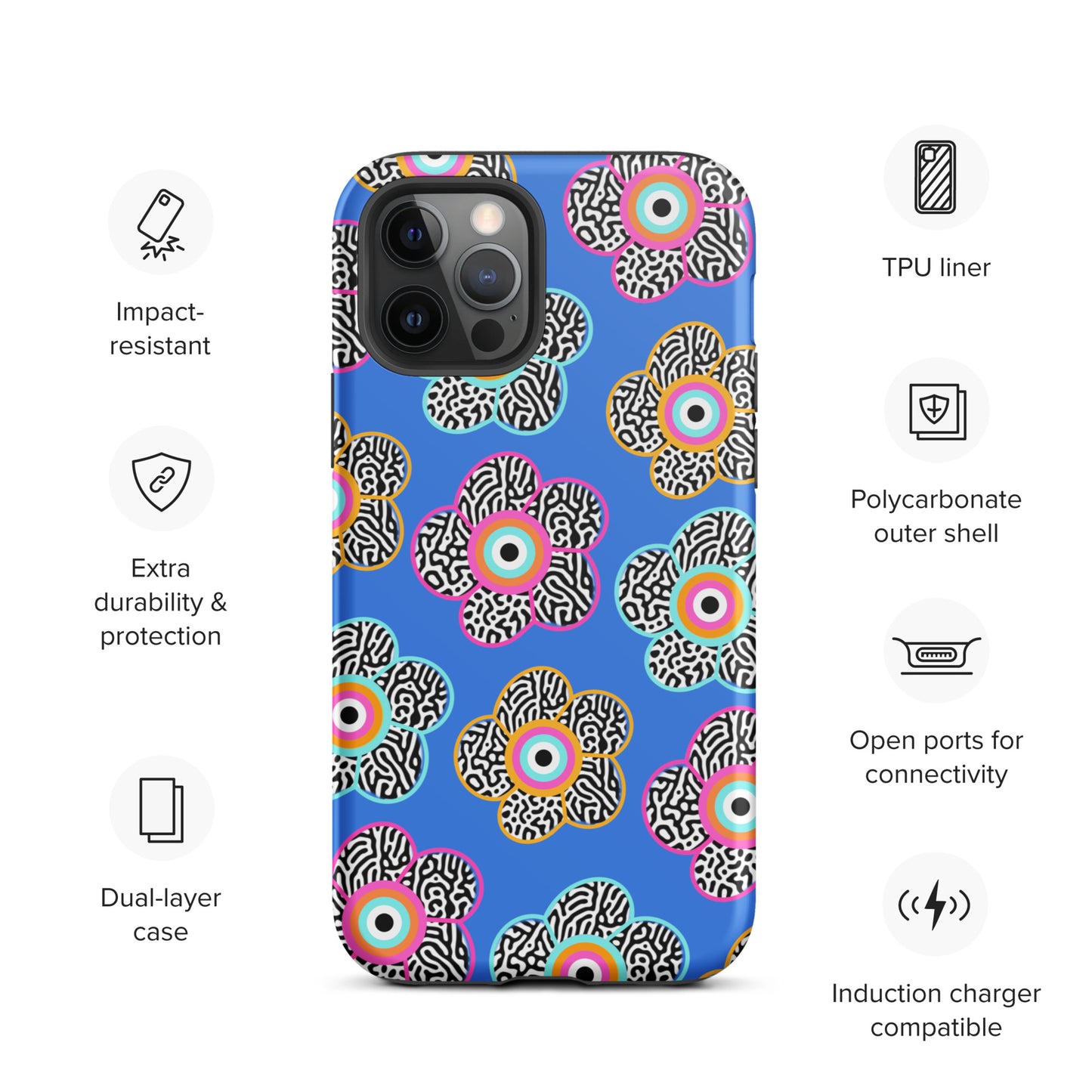 Flower With Evil Eye Tough iPhone case