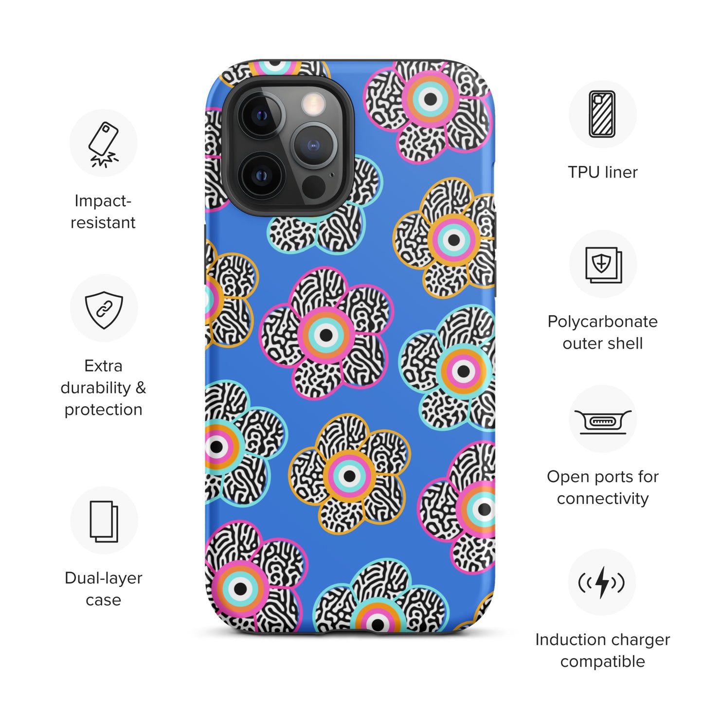 Flower With Evil Eye Tough iPhone case