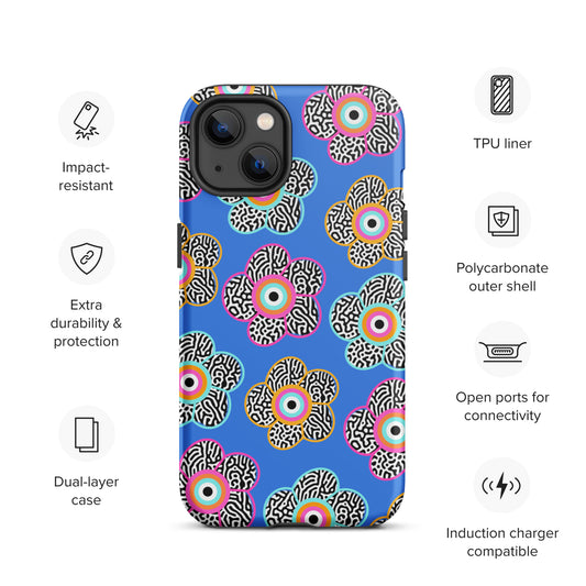 Flower With Evil Eye Tough iPhone case