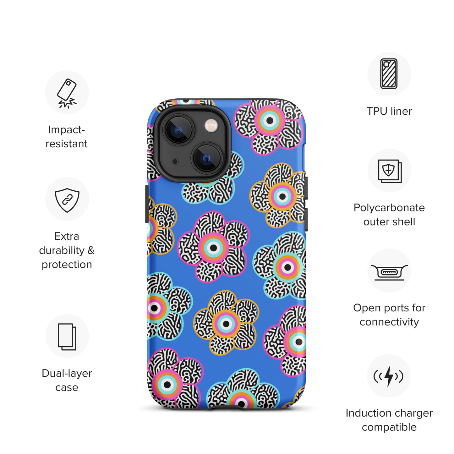 Flower With Evil Eye Tough iPhone case