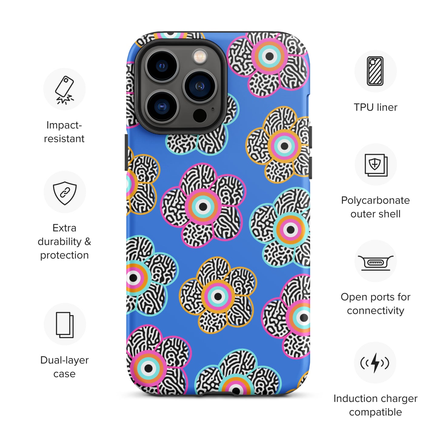 Flower With Evil Eye Tough iPhone case