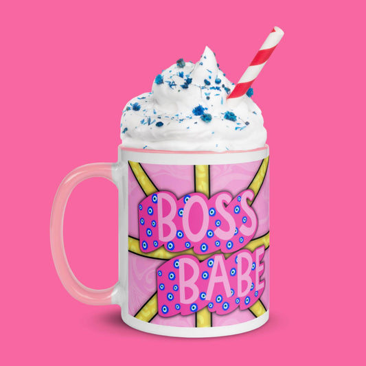 Boss Babe Evil Eye Mug with Color Inside