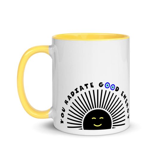 You Radiate Good Energy Evil Eye Mug with Color Inside