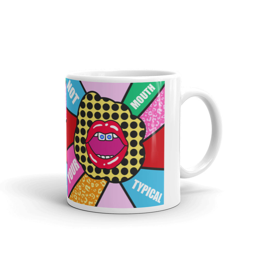 Not Your Typical Mouth Amida By Zaa Evil Eye Mug White glossy mug