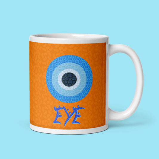 Lace Eye White glossy mug