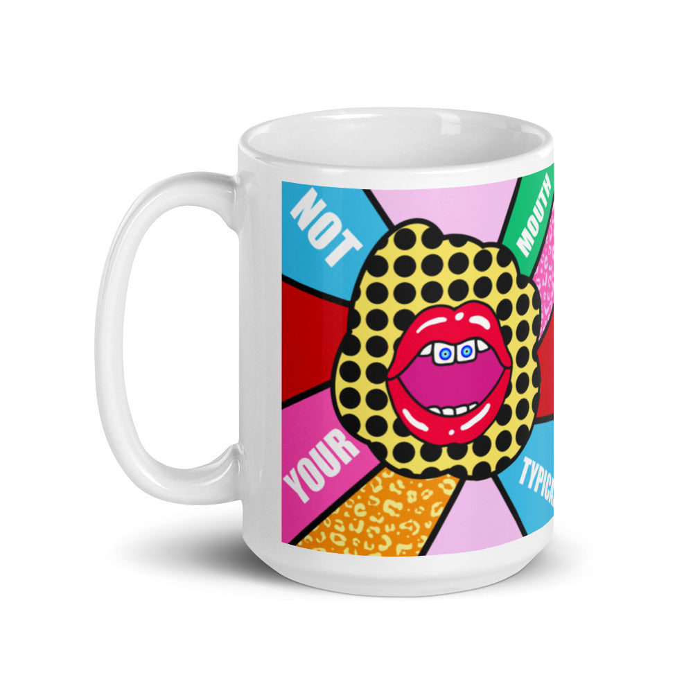 Not Your Typical Mouth Amida By Zaa Evil Eye Mug White glossy mug