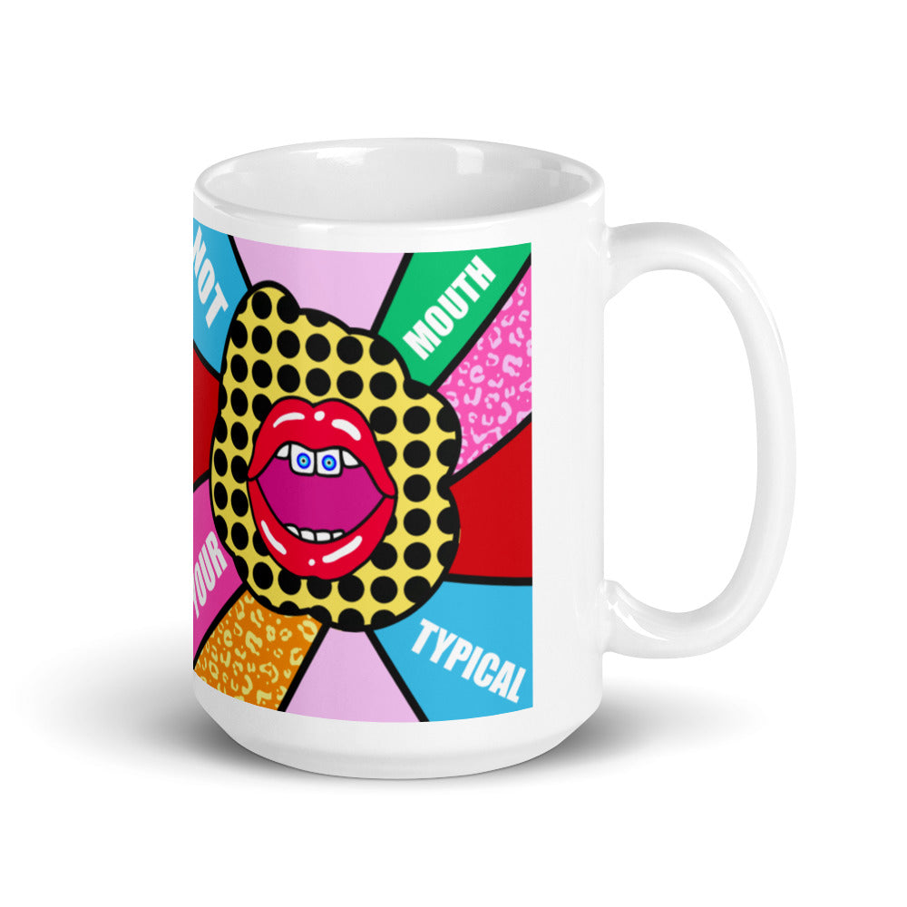 Not Your Typical Mouth Amida By Zaa Evil Eye Mug White glossy mug